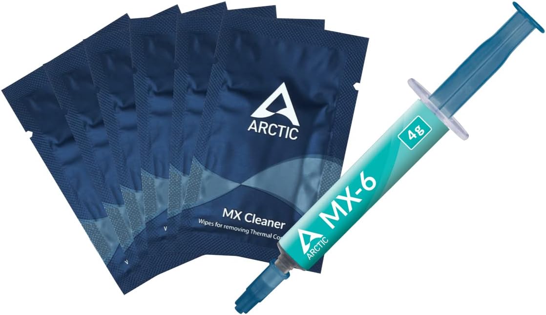 ARCTIC PASTA TERMICA MX-6 4G CON 6 TOALLITAS LIMPIADORAS