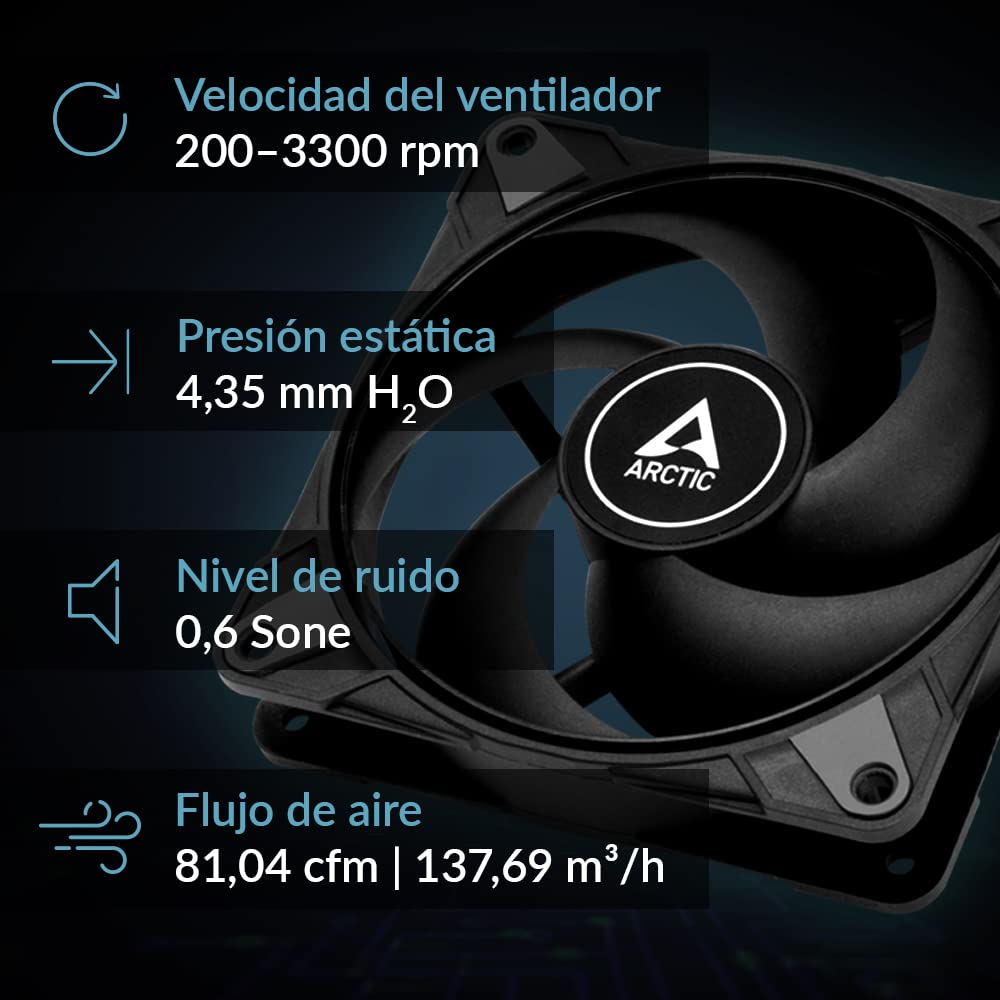 ARCTIC VENTILADOR P12 MAX (BLACK) PWM - 5 PACK